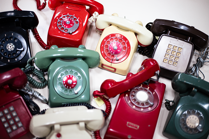 Varios modelos de teléfonos de timbre